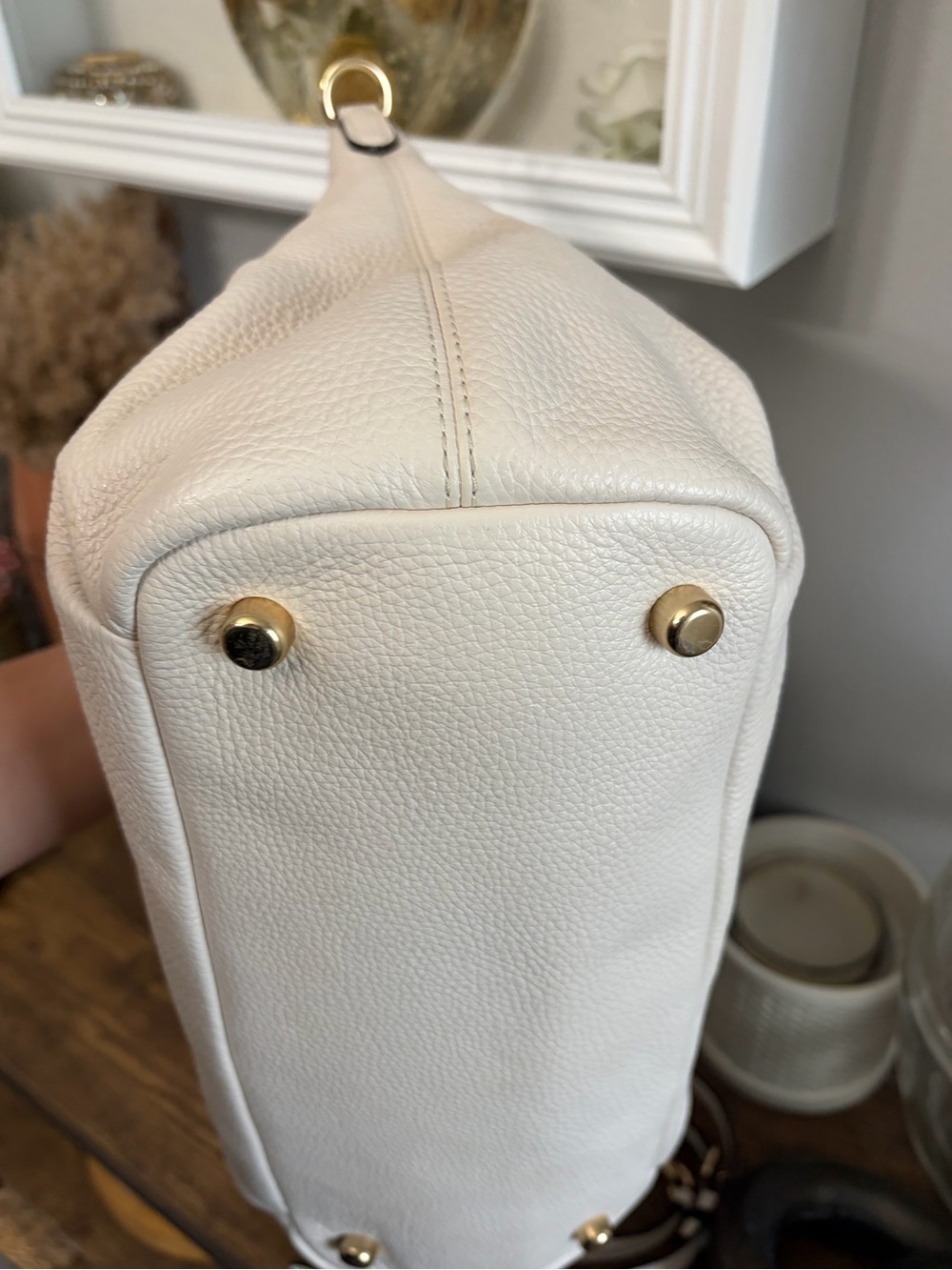 Coach Chalk Pebbled Leather Tote with Gold Hardware - Picture 5 of 7
